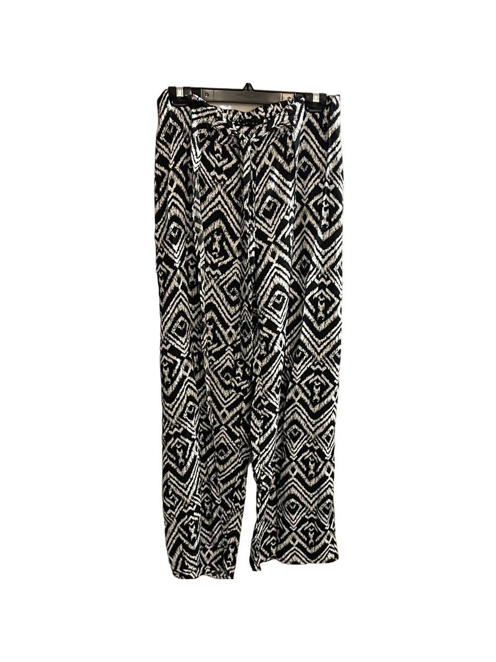 Majora Black and White Wide Wrap Leg Pants